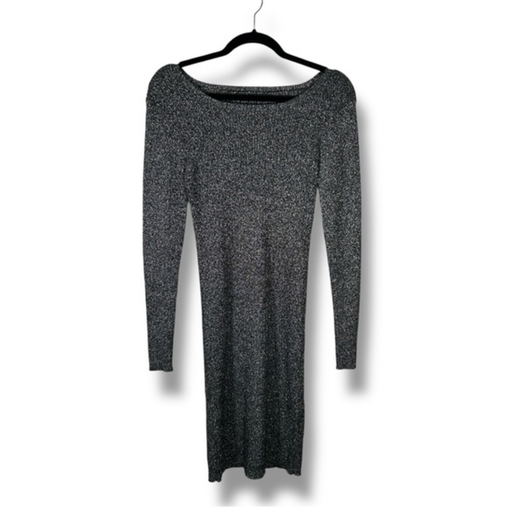 Target Metallic Black Silver Glittery Glam Sweater Size Medium- “Mariana”
